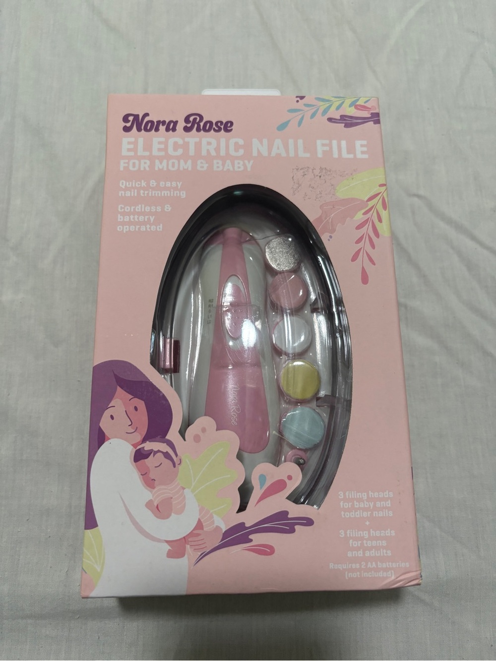 Pink Electric Nail File for Mom & Baby